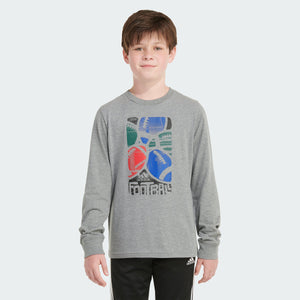 Kids' adidas Long Sleeve Graphic Heather Tee