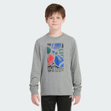 Kids' adidas Long Sleeve Graphic Heather Tee