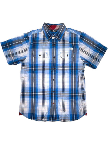 Mens Short Sleeve Button Down Plaid Shirt