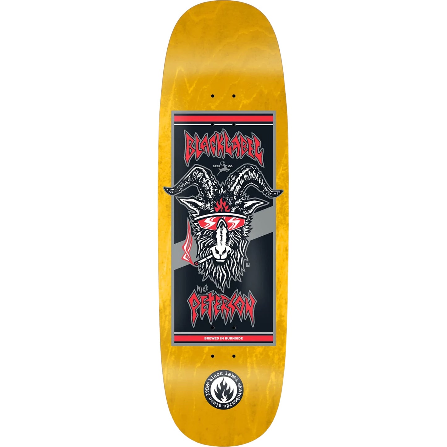 Black Label Nick Peterson Burnside Brew Tugboat Skateboard Deck 9.5"