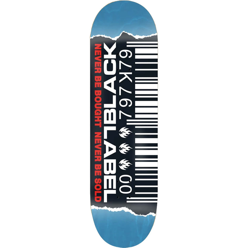 Black Label Ripped Barcode Skateboard Deck 8.25"
