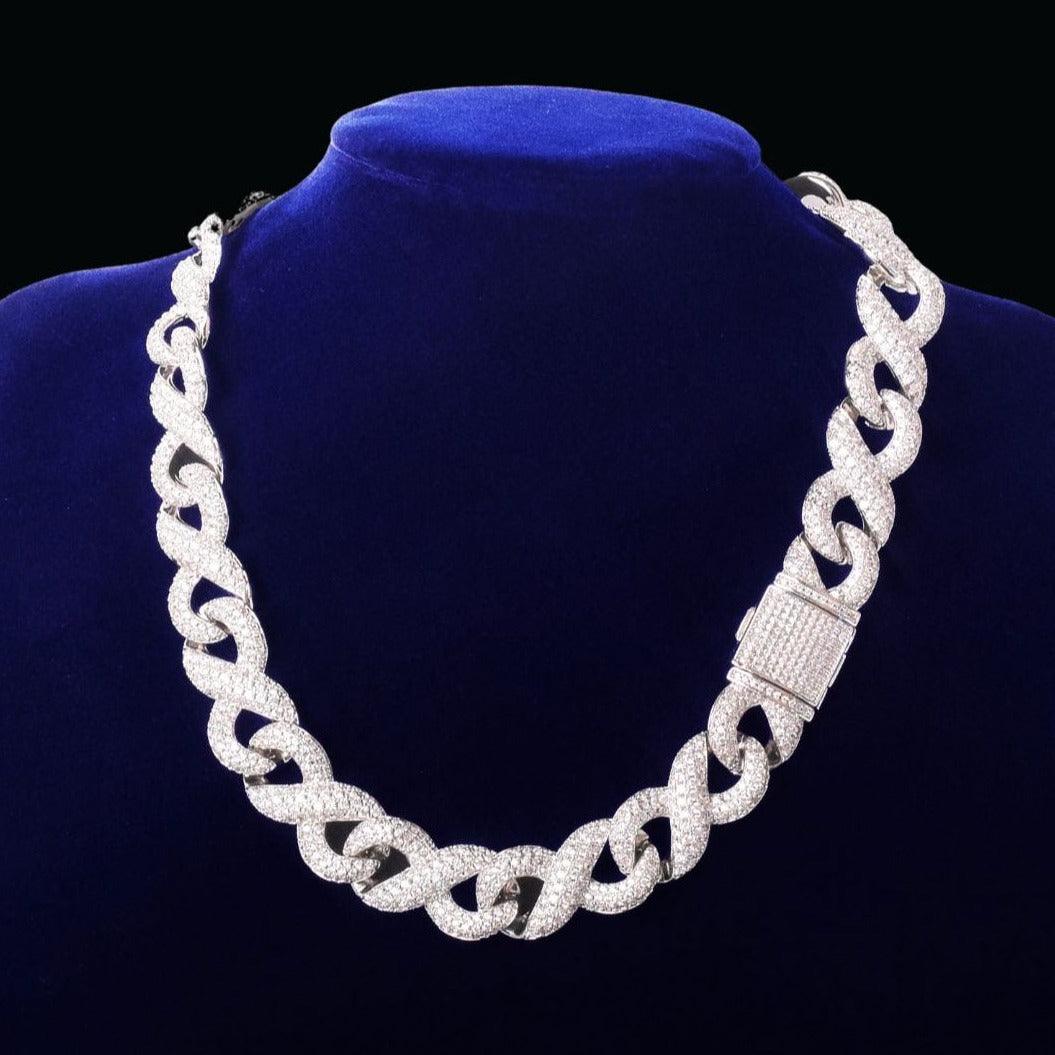 15mm Infinity Cuban Link Iced Out Diamond Necklace Chain