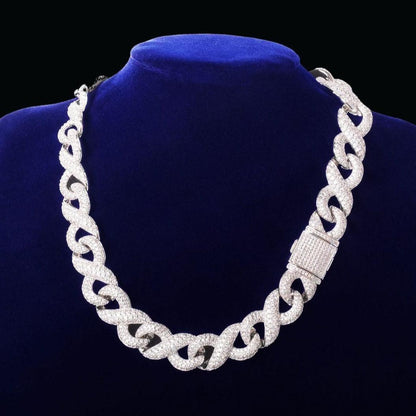 15mm Infinity Cuban Link Iced Out Diamond Necklace Chain