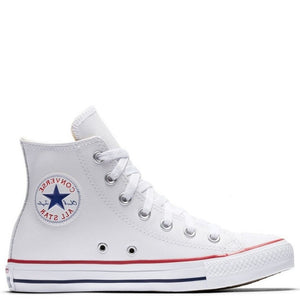 Converse Chuck Taylor All Star Leather High Top in Optic White