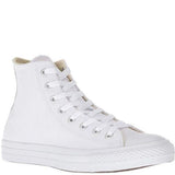 Converse Chuck Taylor All Star Leather High Top in White Monochrome