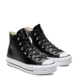 Converse Women's Chuck Taylor All Star Lift Leather High in Black/White