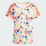 Kids' adidas Floral Cycling Shorts and Tee Set