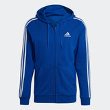 Men's adidas Essentials French Terry 3-Stripes Full-Zip Hoodie
