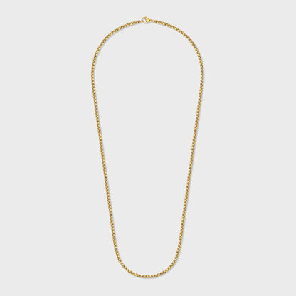 Round Box Chain (Gold) - 3mm