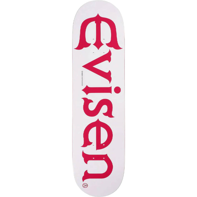 Evisen Evi Logo White Skateboard Deck 8.25"