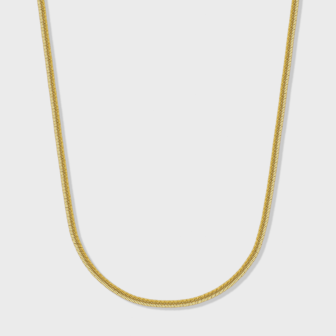 Flat Snake Chain (Gold) - 2mm