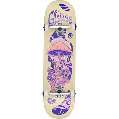 Globe G1 Mind Expansion Skateboard Complete Off White Purple 8.5"