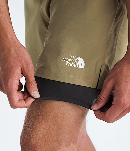 The North Face - Men's Wander 2-In-1 7in Short - Cedar/TNF Black