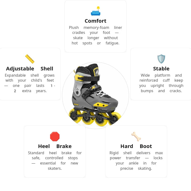 Rollerblade Apex Charcoal Kids Skates