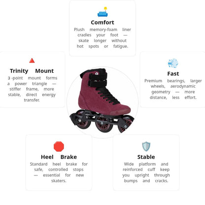 Powerslide Pheme Wine 100 Skates