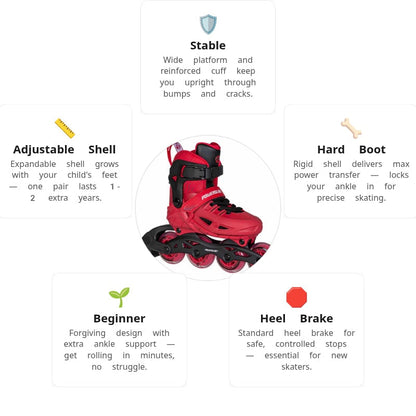 Powerslide Universe 4W Red Kids Skates