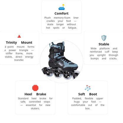 Powerslide Phuzion Argon Grey 90 Skates