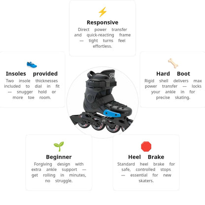 FR J Black Kids Skates