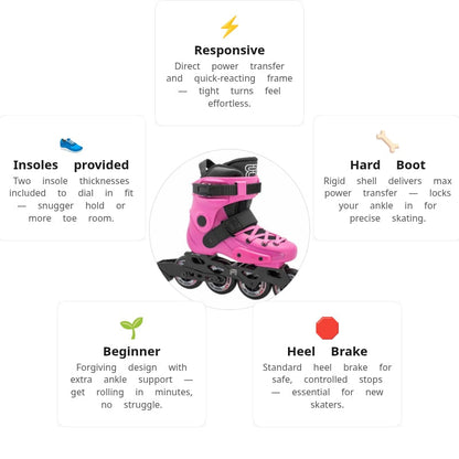 FR J Pink Kids Skates