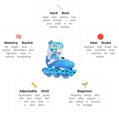Flying Eagle L6 Lumos Blue Kids Skates