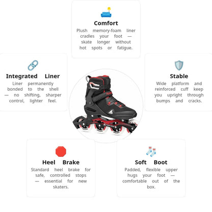 Rollerblade Macroblade 90 Black Red Skates