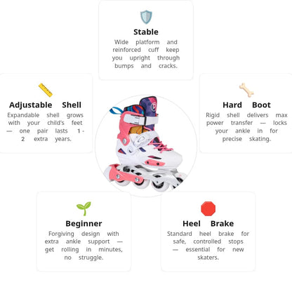Playlife Flash Pink adj. Kids Skates