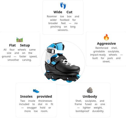 Flying Eagle Vireo Off Blue Kids Aggressive Skates