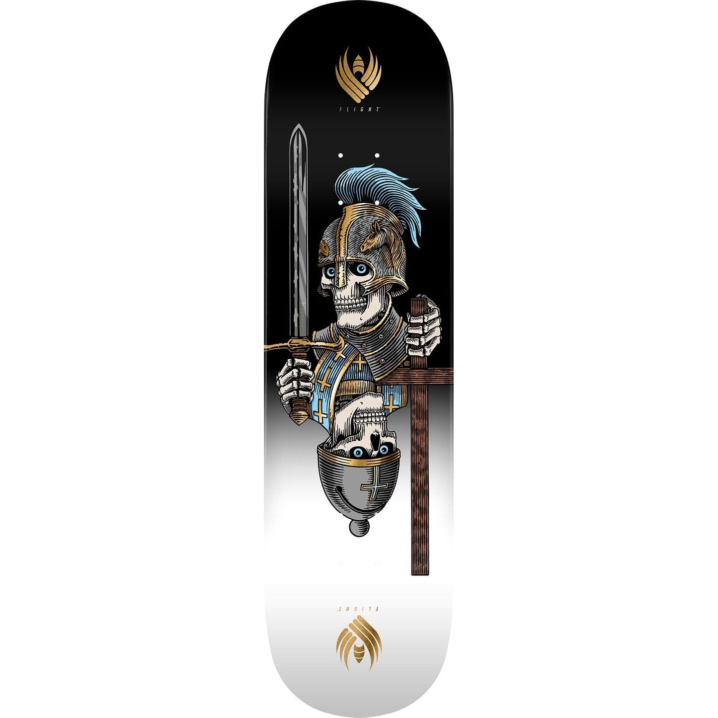 Powell Peralta Corrigan Chess Skull Flight Skateboard Deck Gold Foil 8.42"