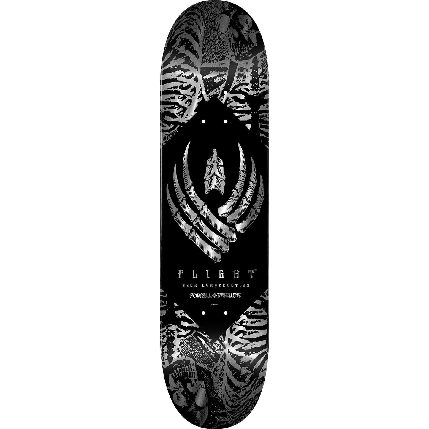 Powell Peralta Skeleton Silver Foil Flight Skateboard Deck 8.25"