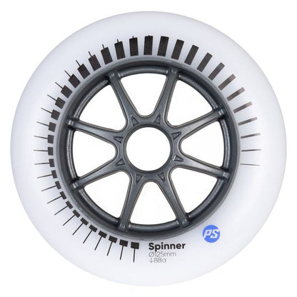 Powerslide Spinner White 125mm/88A Wheels (Pack of 3)
