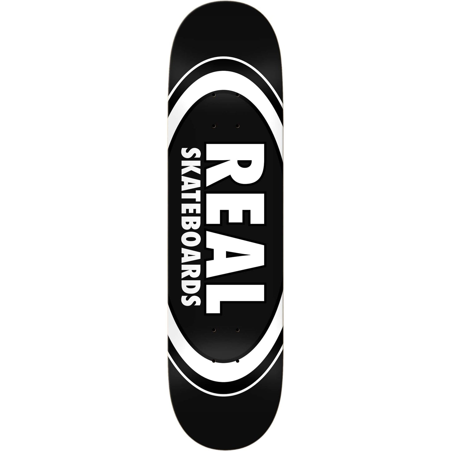 Real Team Classic Oval Black Skateboard Deck 8.25"